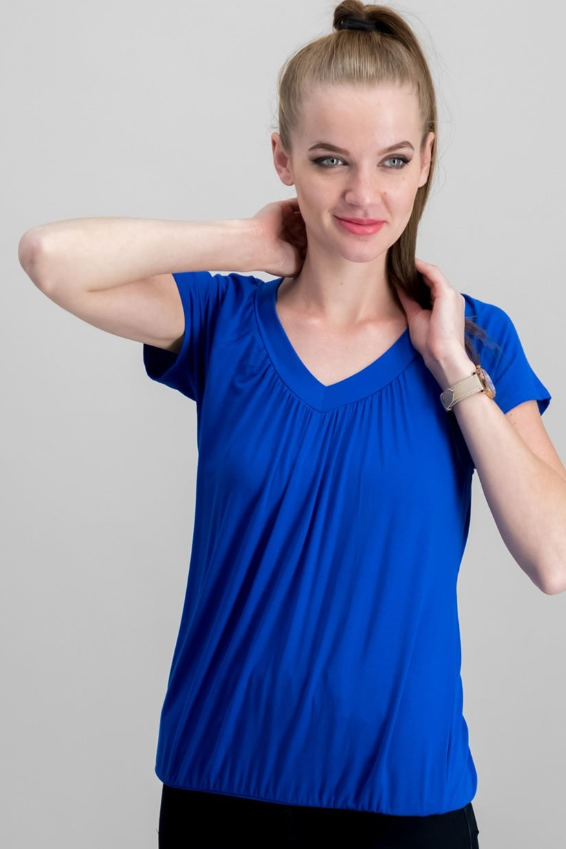 Camiseta feminina Blusa JM Collection Azul Tamanho XS