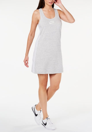 Vestido regata Nike Gym Vintage Colorblocked feminino, cinza, tamanho extragrande