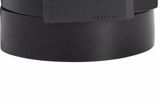 Cinto social reversível de couro masculino Perry Ellis, preto, tamanho 38