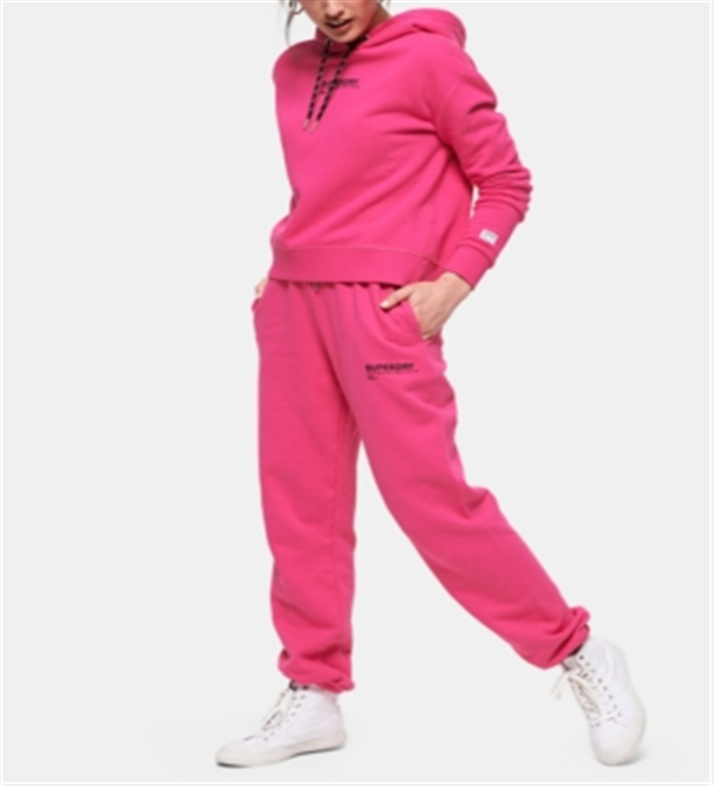 Calça jogger feminina Superdry Cotton Elissa rosa tamanho 6