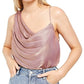 Camiseta regata feminina Shimmy Shimmy Metallic da Free People, rosa, tamanho grande