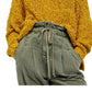 Suéter texturizado com decote em V feminino Free People tamanho amarelo tamanho grande