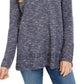 Suéter túnica mesclado com acabamento em ponta estilo &amp; co feminino, azul, tamanho extrapequeno