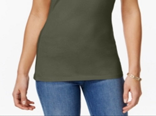 Planet Gold Regata feminina com alças finas ajustáveis ​​e elásticas e decote redondo, tamanho grande, verde