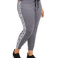 Calça de moletom feminina Calvin Klein Plus Logo cinza tamanho 3X
