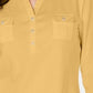 Blusa feminina Karen Scott com decote dividido e tecido laranja, tamanho pequeno