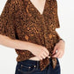 Blusa com amarração frontal sólida Ultra Flirt Junior, marrom, tamanho médio