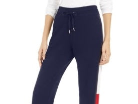 Calça esportiva feminina Tommy Hilfiger Sport Vented Colorblocked azul tamanho médio