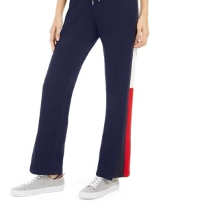 Calça esportiva feminina Tommy Hilfiger Sport Vented Colorblocked azul tamanho médio