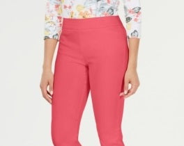 Calças de controle de barriga femininas Charter Club Cambridge Skinny Pull On, salmão, tamanho 10