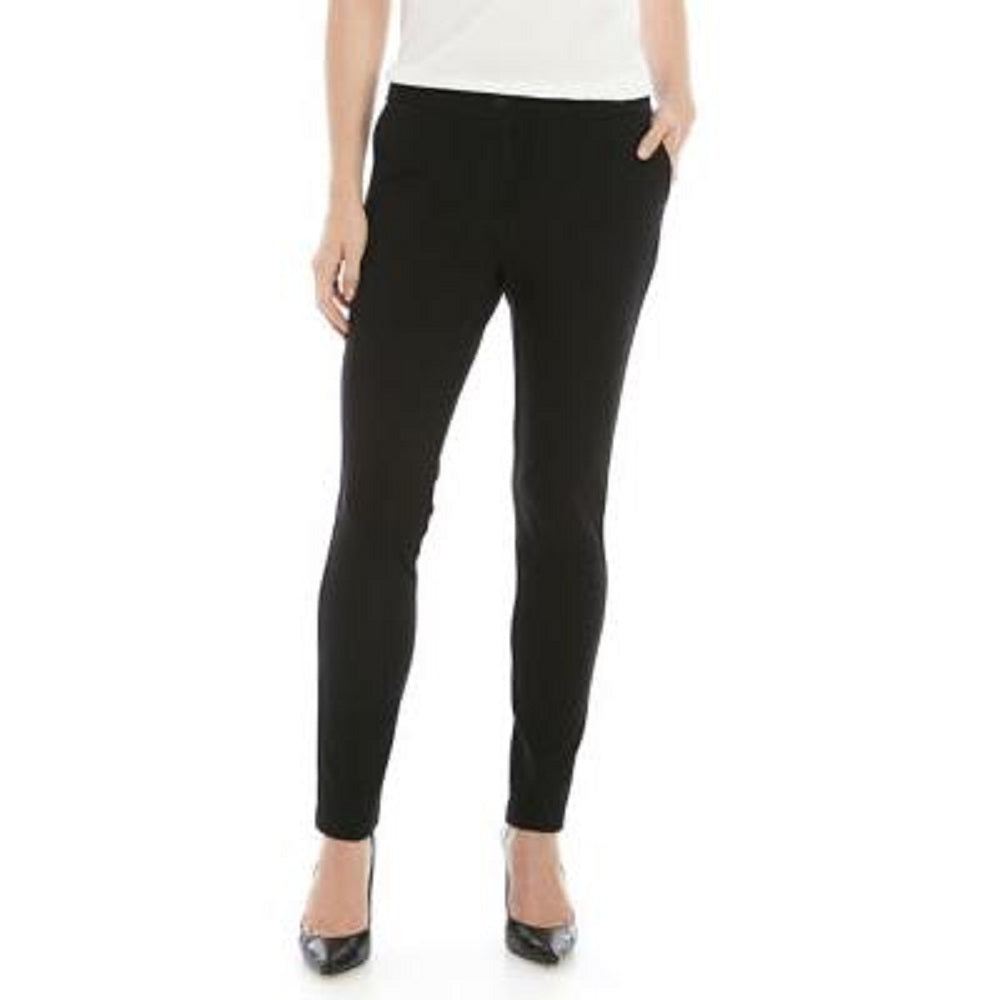 Calça de compressão casual feminina Anne Klein Ponte Tedo preta tamanho 2
