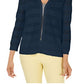 Cardigan listrado Pointelle feminino Charter Club, azul, tamanho X-S