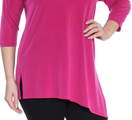 Blusa feminina Alfani com recorte frontal e ombros descobertos, rosa, tamanho pequeno