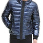 Jaqueta bomber masculina DKNY acolchoada de nylon perolado com capuz, roxa, tamanho médio