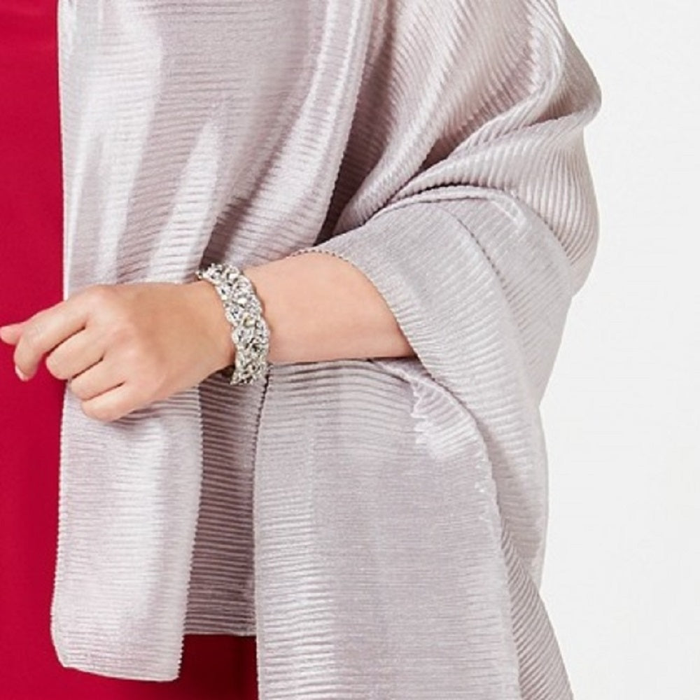 INC International Concepts Vestido de noite leve plissado feminino cinza tamanho regular