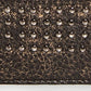 John Varvatos Star Usa Porta-cartões de couro cravejado masculino, preto, tamanho regular