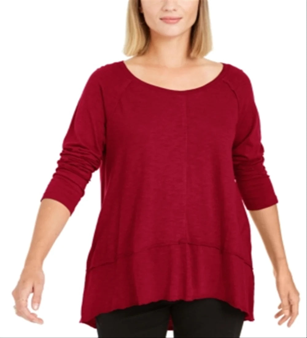 Estilo &amp; Co Feminino Petite SeaHigh-Low Top Vermelho Tamanho Petite XL