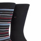 Meias-bota listradas masculinas Tommy Hilfiger, pacote com 2, azul-marinho, tamanho 7-12