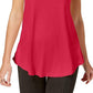 Camiseta feminina JM Collection com ombros descobertos e manga curta, rosa, tamanho médio