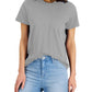Camiseta feminina de algodão com gola redonda, tamanho X-G, cinza, estilo &amp; co