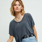 Camisa feminina Under The Sun da Free People, preta, tamanho pequeno