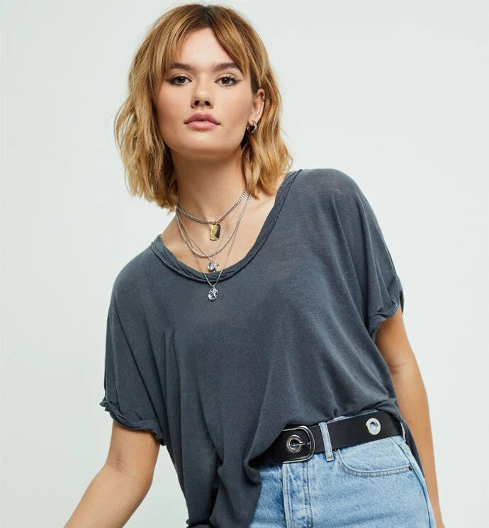 Camisa feminina Under The Sun da Free People, preta, tamanho pequeno