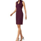Vestido Calvin Klein Feminino Sem Mangas Gola V Acima do Joelho Bainha para Usar no Trabalho Roxo Tamanho 2