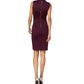 Vestido Calvin Klein Feminino Sem Mangas Gola V Acima do Joelho Bainha para Usar no Trabalho Roxo Tamanho 2
