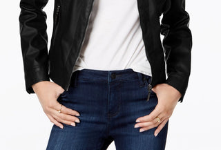 Jaqueta de motociclista com forro de pele sintética Jou Jou Juniors, preta, tamanho extragrande