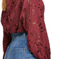 Camiseta feminina de renda Olivia da Free People, vermelha, tamanho médio