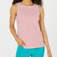Charter Club Top feminino pequeno sem mangas com decote canoa rosa tamanho P