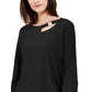 Blusa Alfani Feminina Petite Cut-Out Preta Tamanho -P
