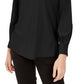 Blusa Alfani Feminina Petite Cut-Out Preta Tamanho -P