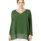 Blusa feminina Michael Kors Mix-Media verde tamanho 0X