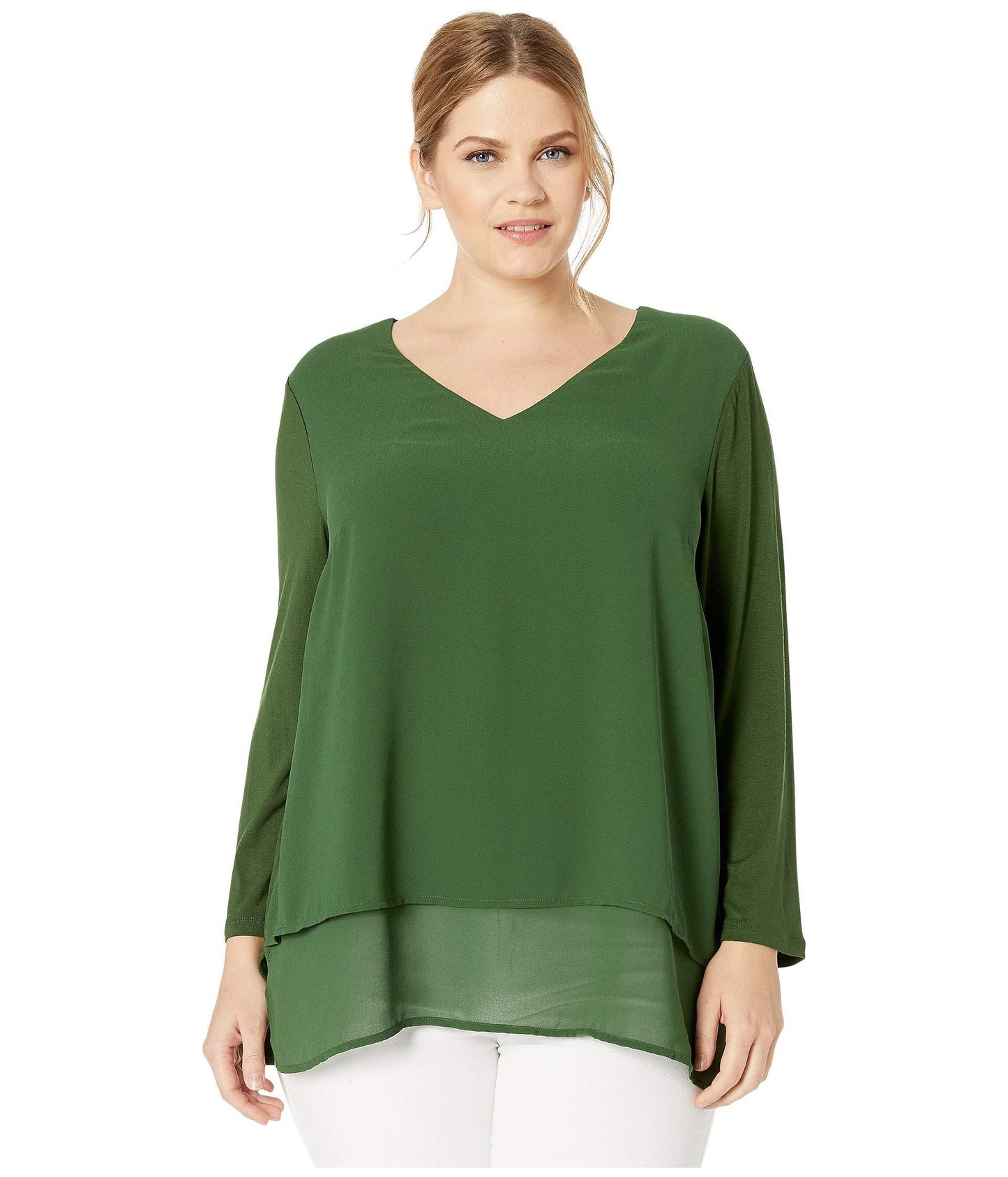 Blusa feminina Michael Kors Mix-Media verde tamanho 0X