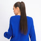 Suéter feminino Charter Club Petite de algodão canelado com punho, azul, tamanho P