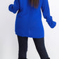 Suéter feminino Charter Club Petite de algodão canelado com punho, azul, tamanho P