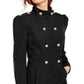 INC International Concepts Casaco feminino trespassado preto tamanho médio