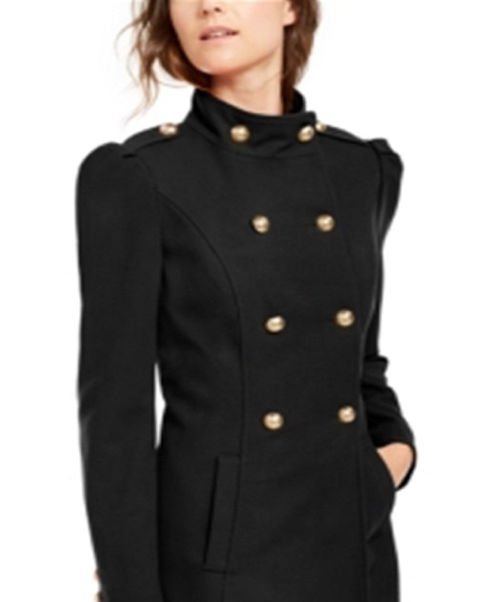 INC International Concepts Casaco feminino trespassado preto tamanho médio