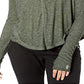 Camiseta manga longa Lay up do Movimento Feminino Free People, tamanho grande, verde