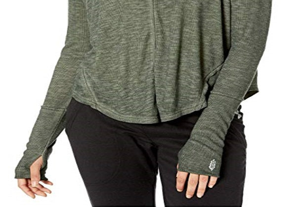 Camiseta manga longa Lay up do Movimento Feminino Free People, tamanho grande, verde