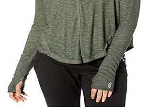 Camiseta manga longa Lay up do Movimento Feminino Free People, tamanho grande, verde