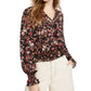 Blusa franzida Ultra Flirt Junior preta tamanho grande