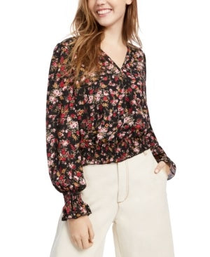 Blusa franzida Ultra Flirt Junior preta tamanho grande