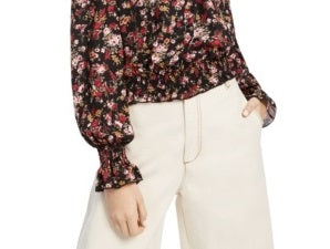 Blusa franzida Ultra Flirt Junior preta tamanho grande