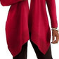 Cardigan feminino canelado com bainha de lenço JM Collection, vinho, tamanho XX-G