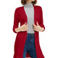 Cardigan feminino canelado aberto Maison Jules, vermelho, tamanho XX-G