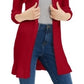 Cardigan feminino canelado aberto Maison Jules, vermelho, tamanho XX-G