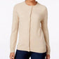 Karen Scott Cardigan Feminino Luxsoft Botão Bege Tamanho Pequeno Médio