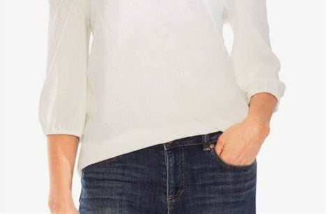 Vince Camuto Top Halter Feminino Ombro a Ombro Branco Tamanho 1X